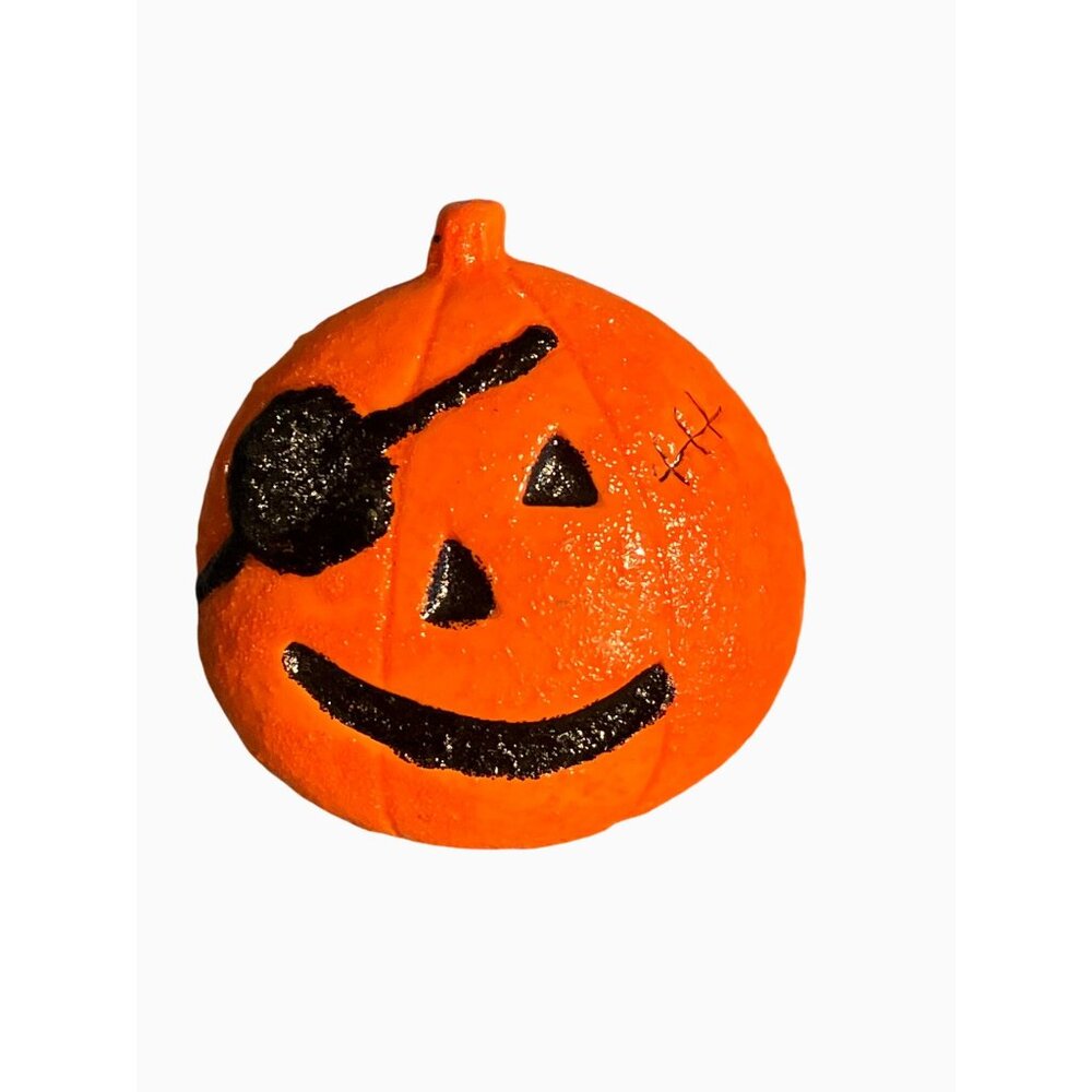 Halloween Pumpkin Pirate Brooch Pin Orange and Black Accessory